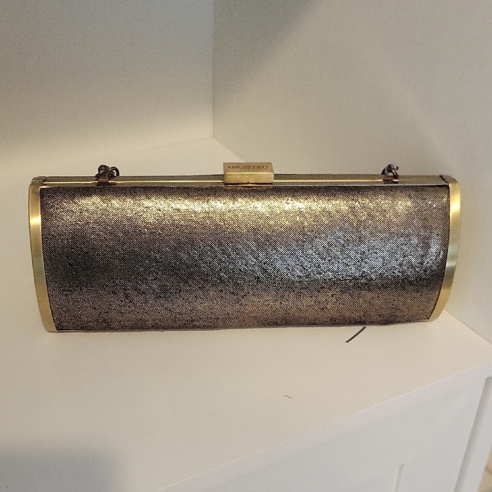 Reflections Chic Metallic Evening Clutch cute chain strap snap closure